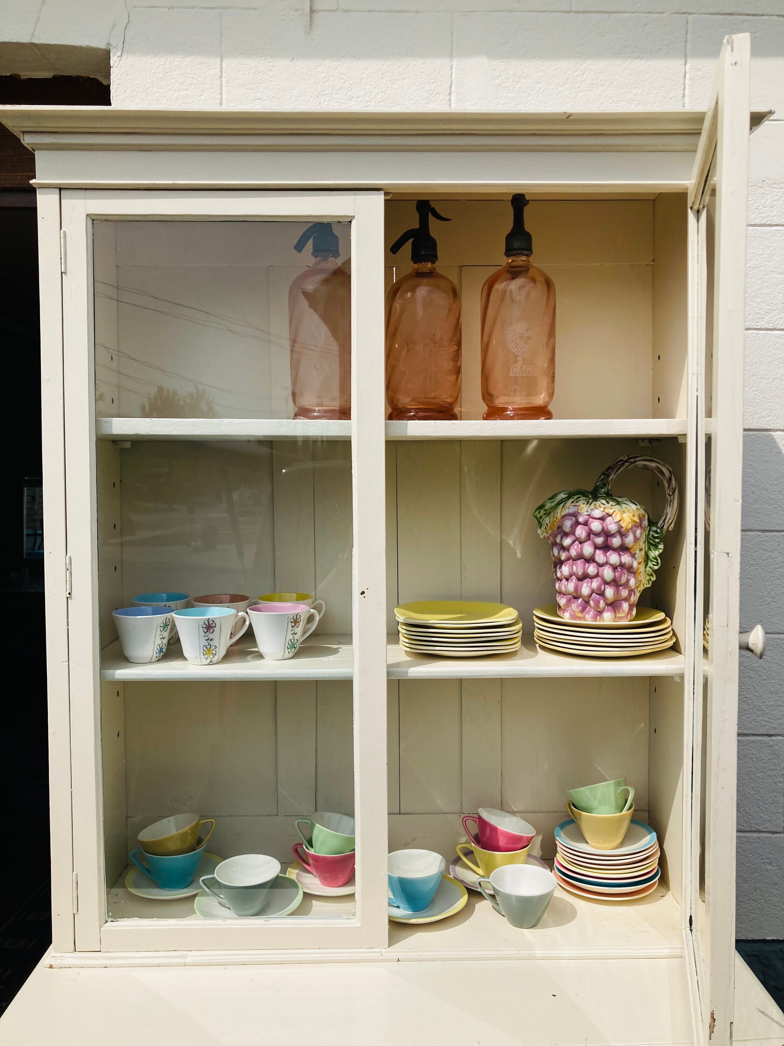 White patina glazed sideboard