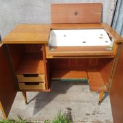 Old Furniture Machine To Sew SINGER Wood Feet Compas FRANCE Vintage