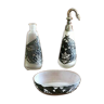 Toilet kit 3 pieces art nouveau frosted glass and tin