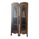 Pair of Art Deco display cabinets in solid oak