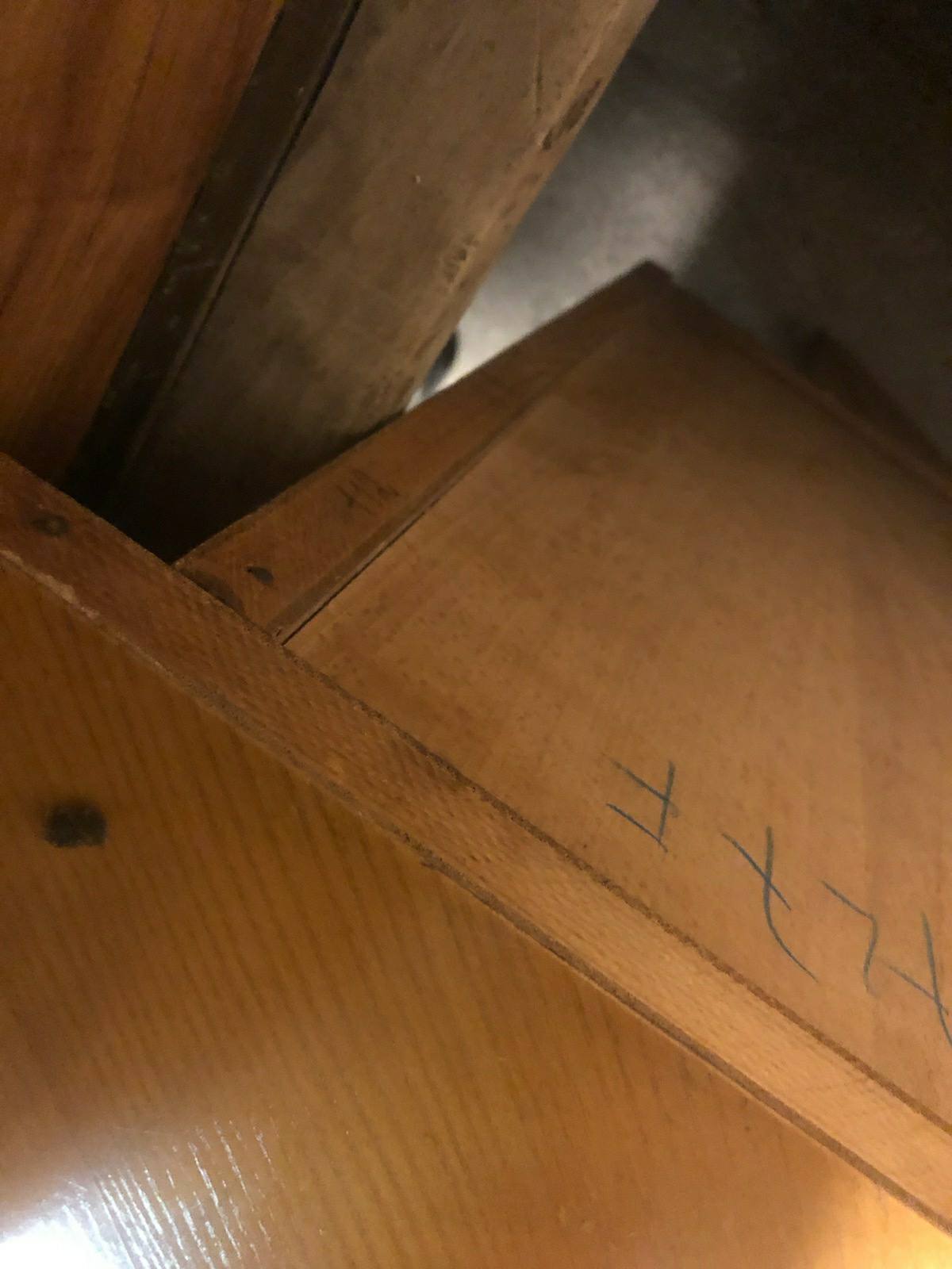 Vintage sideboard 1950 oak foot compass