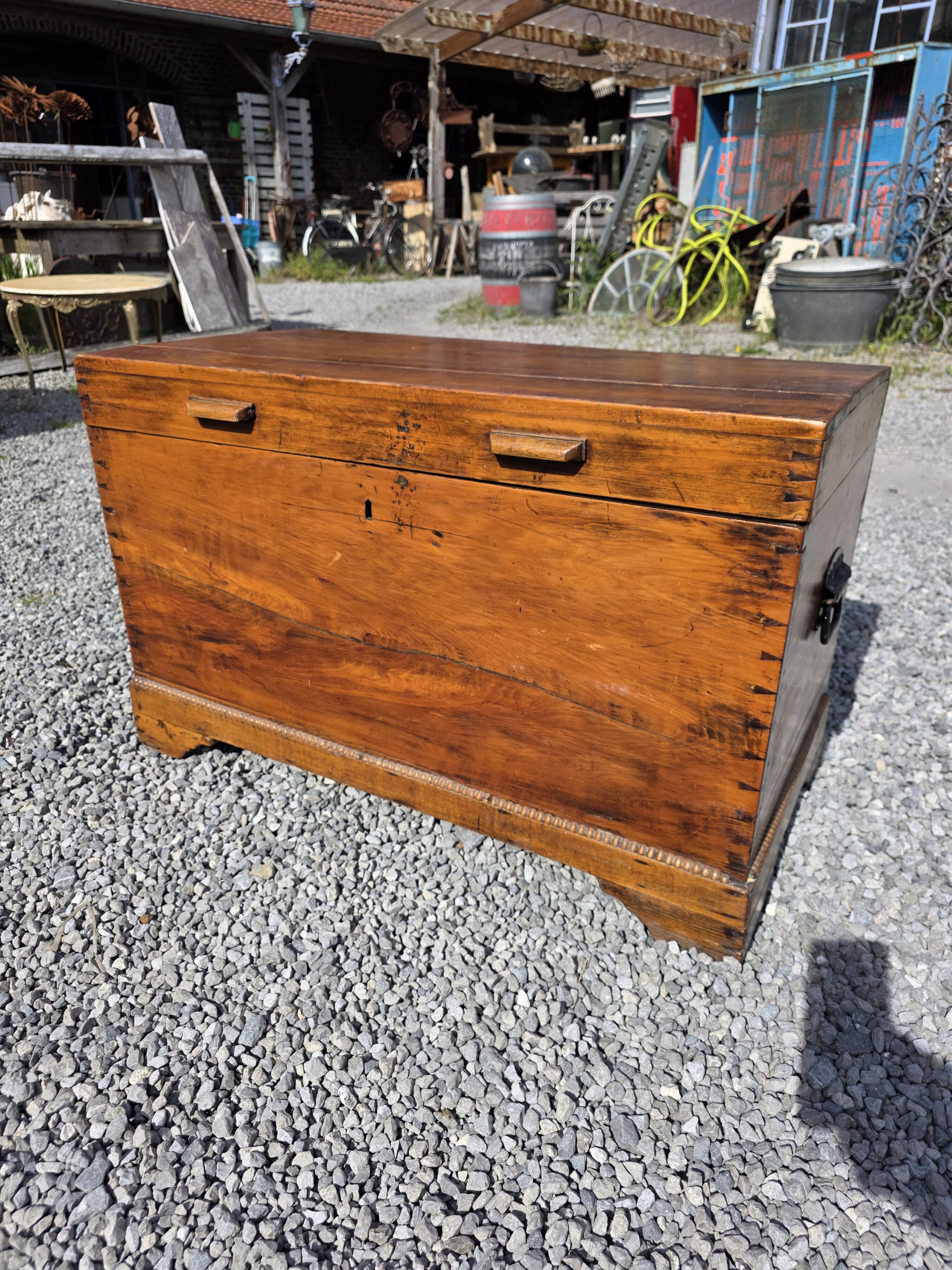 Antique solid teak chest