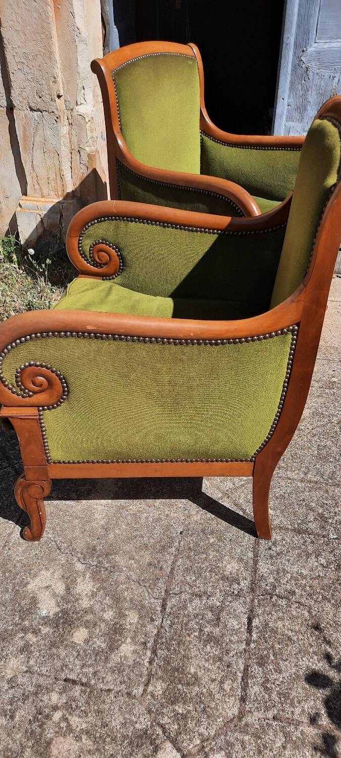 Pair of bergère armchairs