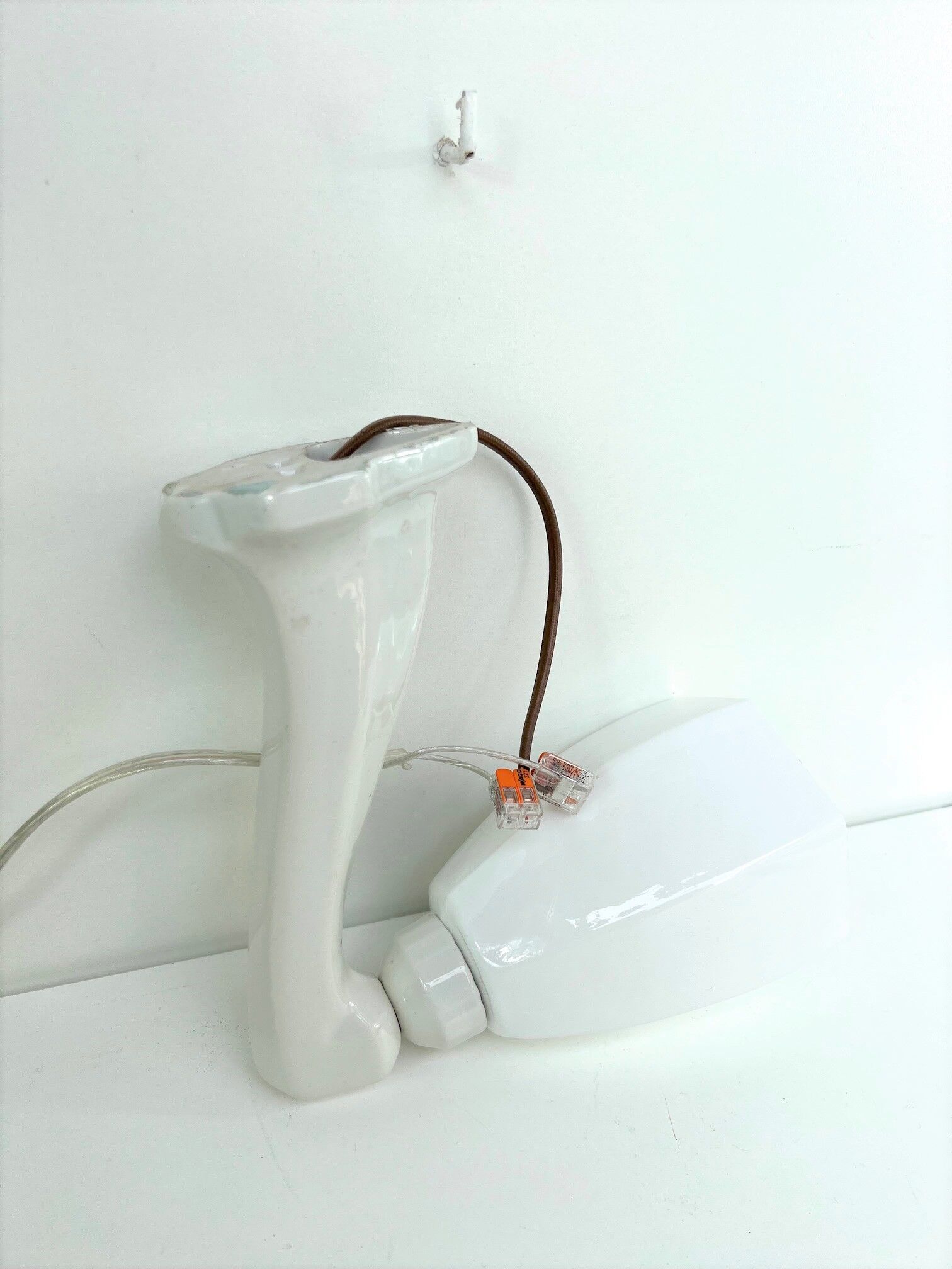 Wall lamp 1930 1940 opaline and porcelain of sarreguemines