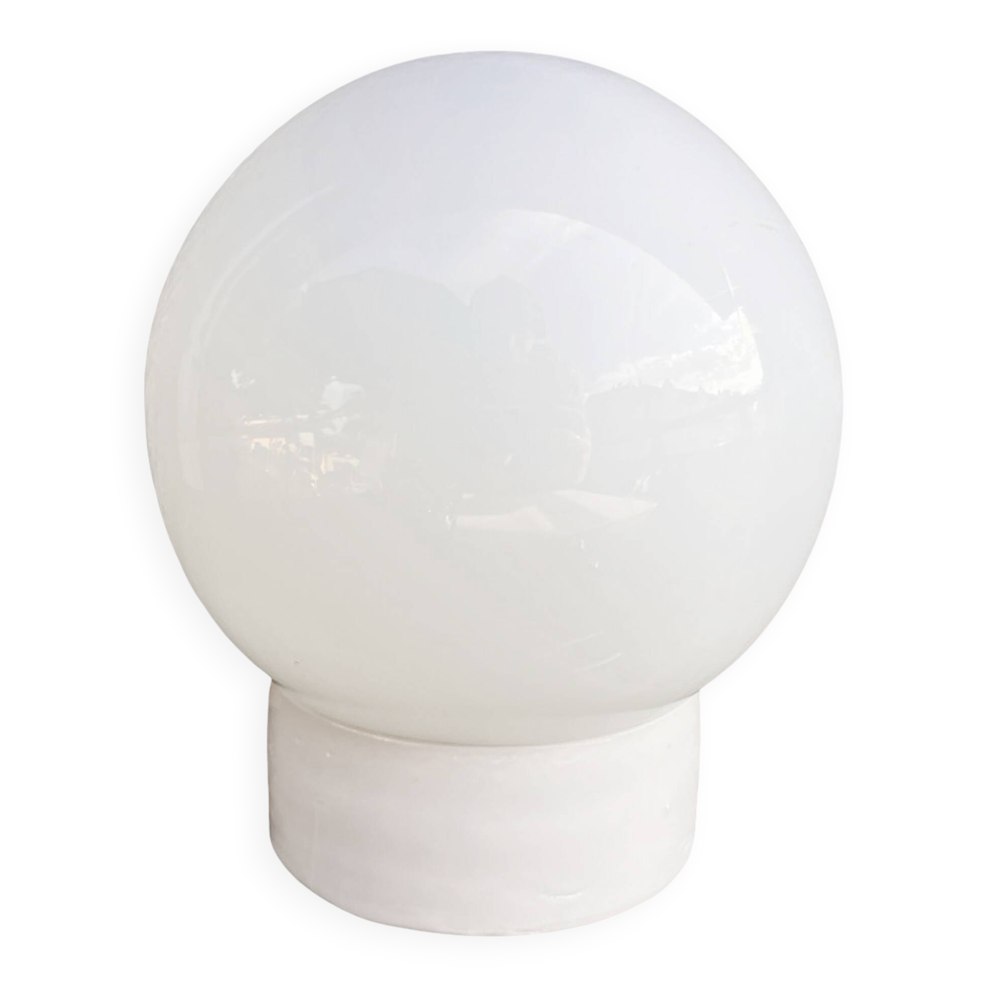 Industrial wall lamp, white, glass, FOTON, Poland, 1960s.