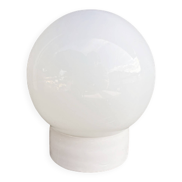 Industrial wall lamp, white, glass, FOTON, Poland, 1960s.
