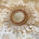 Rattan and wicker sun mirror