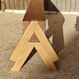 Artisanal oak beam entrance bench