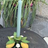 Metal candle holder vintage lemons