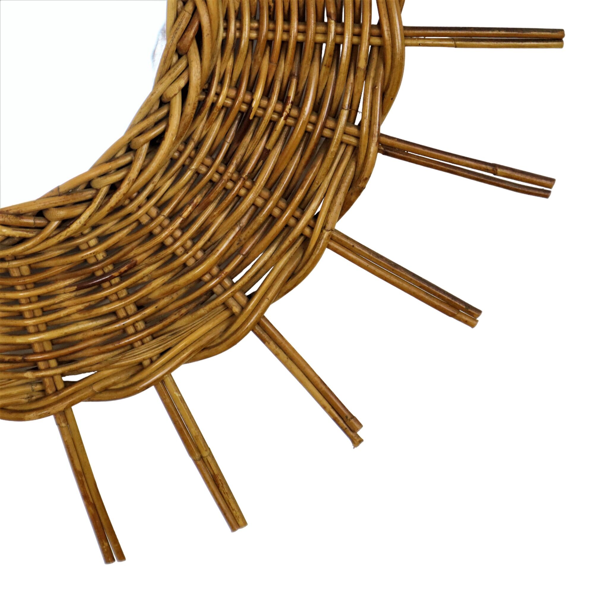 Mirror in rattan vintage 44cm