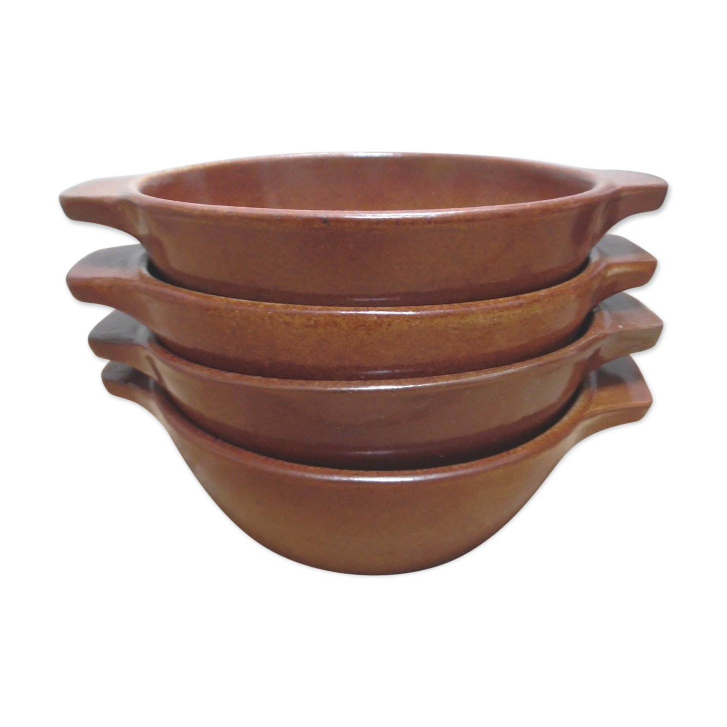 Set of soup plates to ears in sandstone