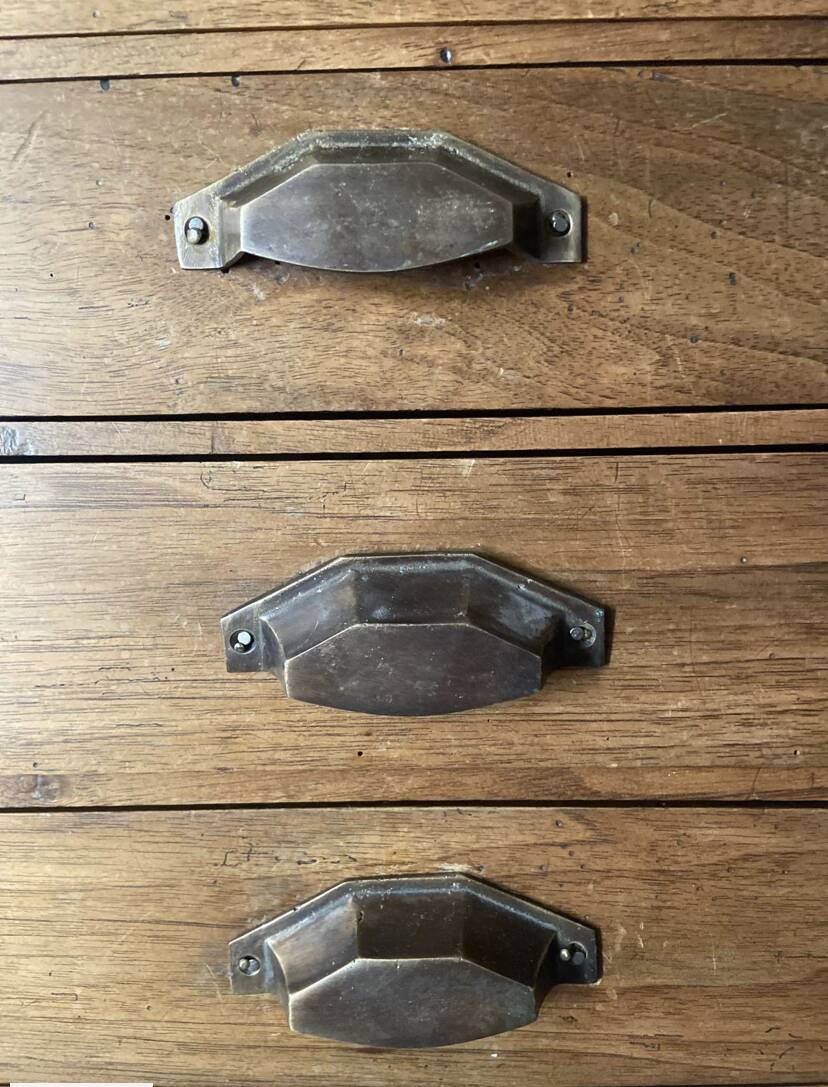 Antique piece of furniture with walnut drawers to hang