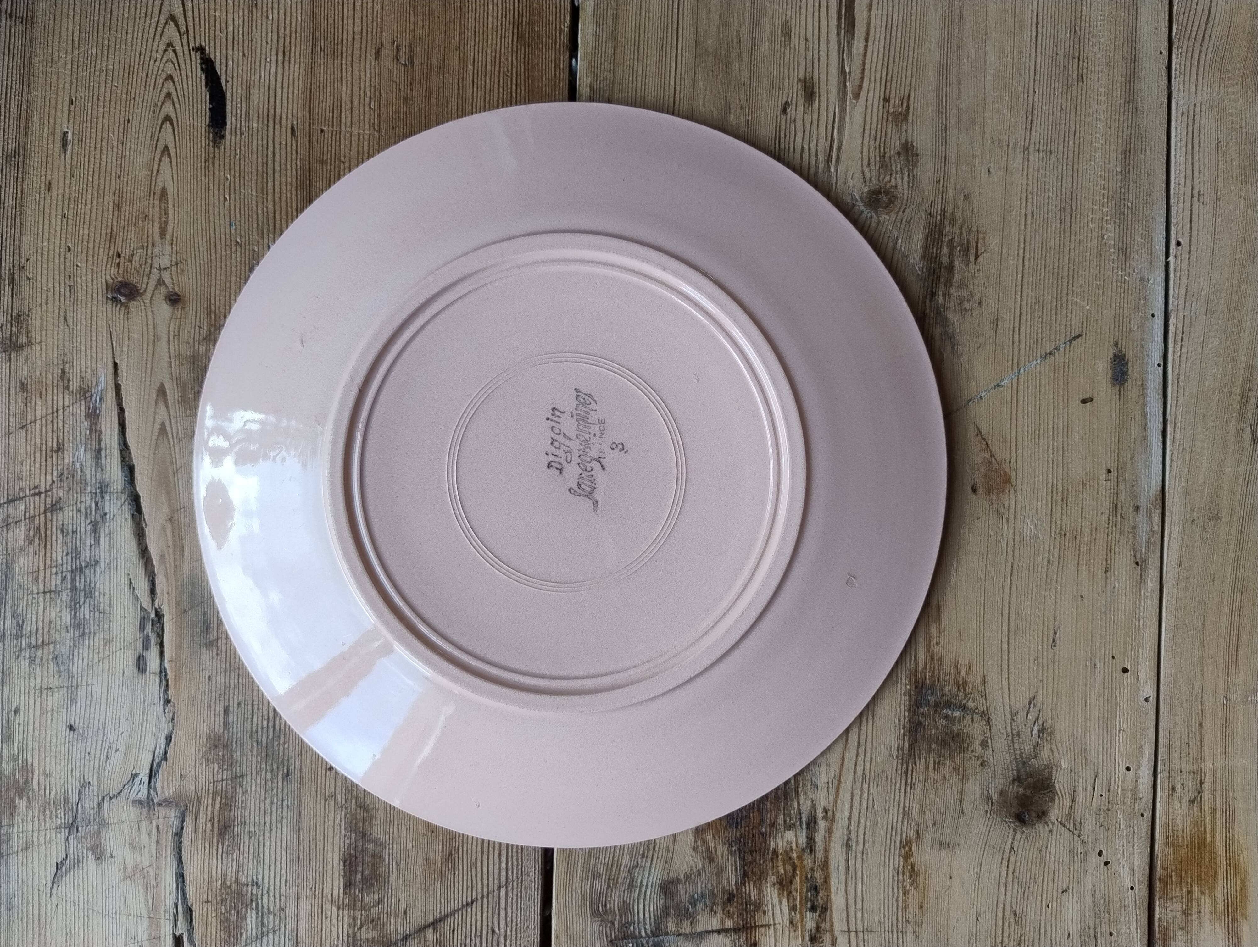 Vintage dessert plate in earthenware - Digoin & Sarreguemines
