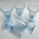 5 glasses with blue Biot stemmed