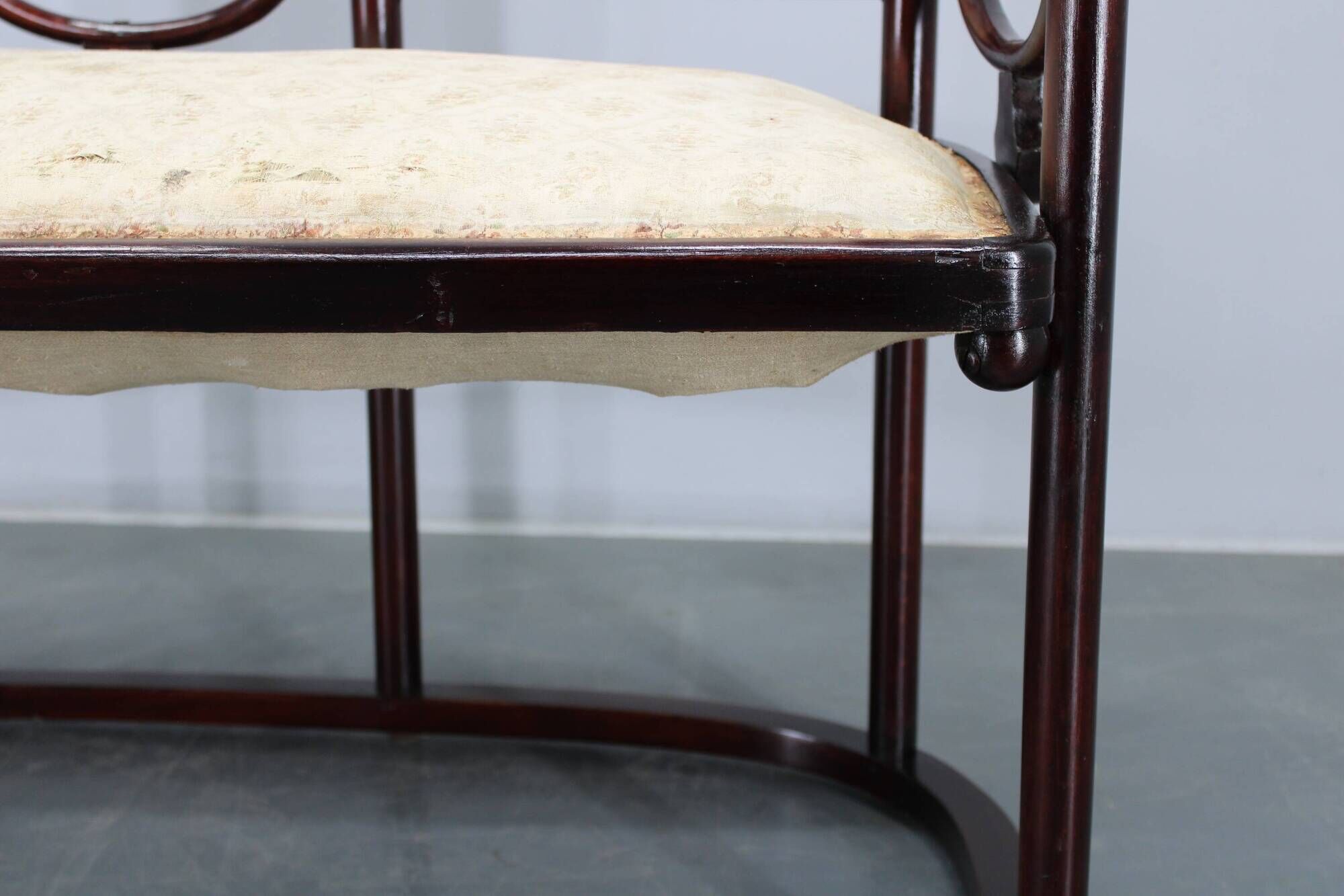 Josef Hoffmann Variation of Art Nouveau "Fledermaus" sofa by Fischel