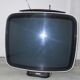 White vintage TV Pathe Marconi The voice of his master