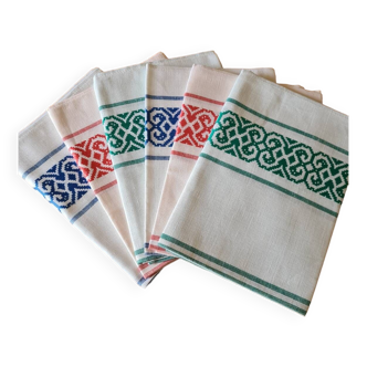 Vintage linen and cotton tea towels