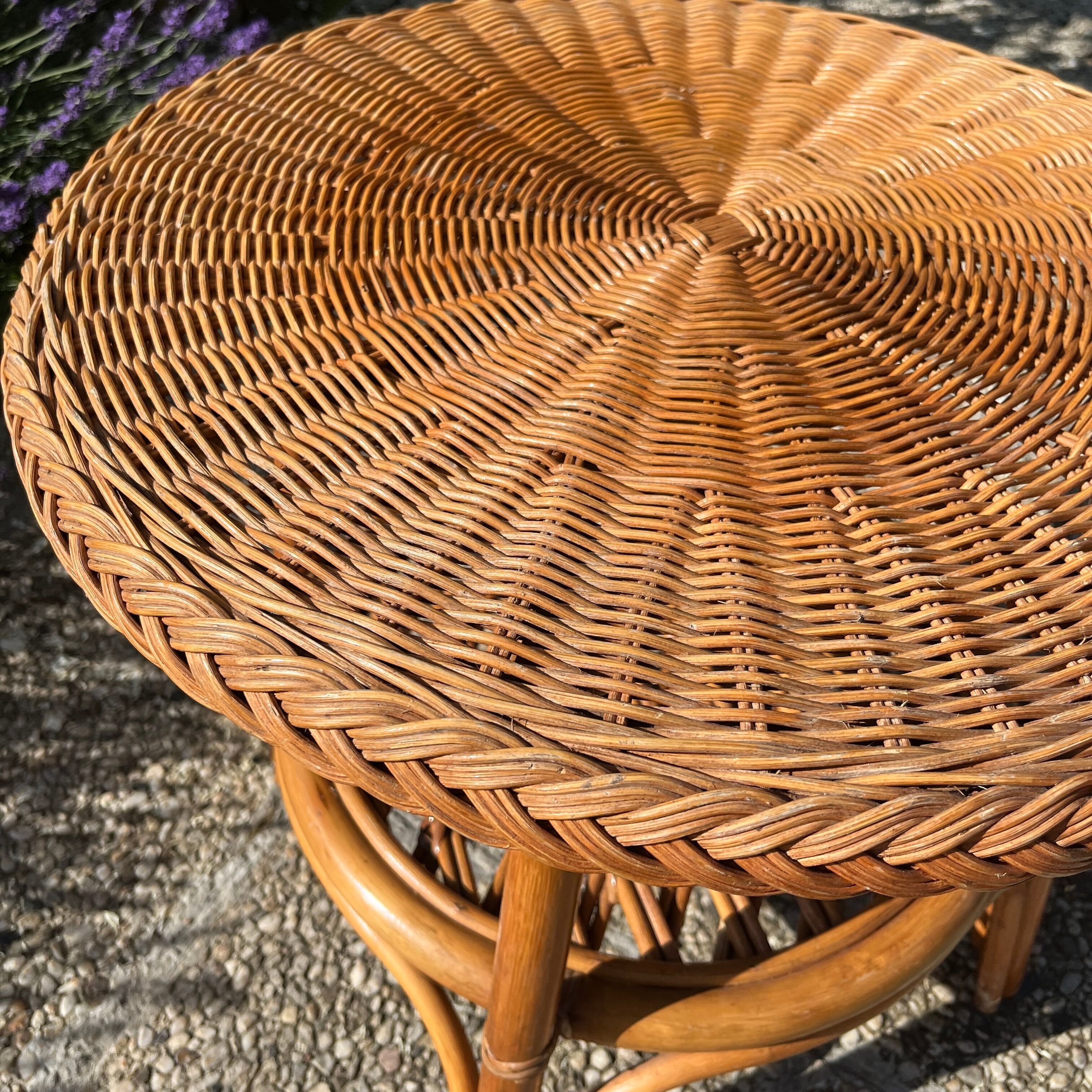 Rattan and bamboo coffee table
