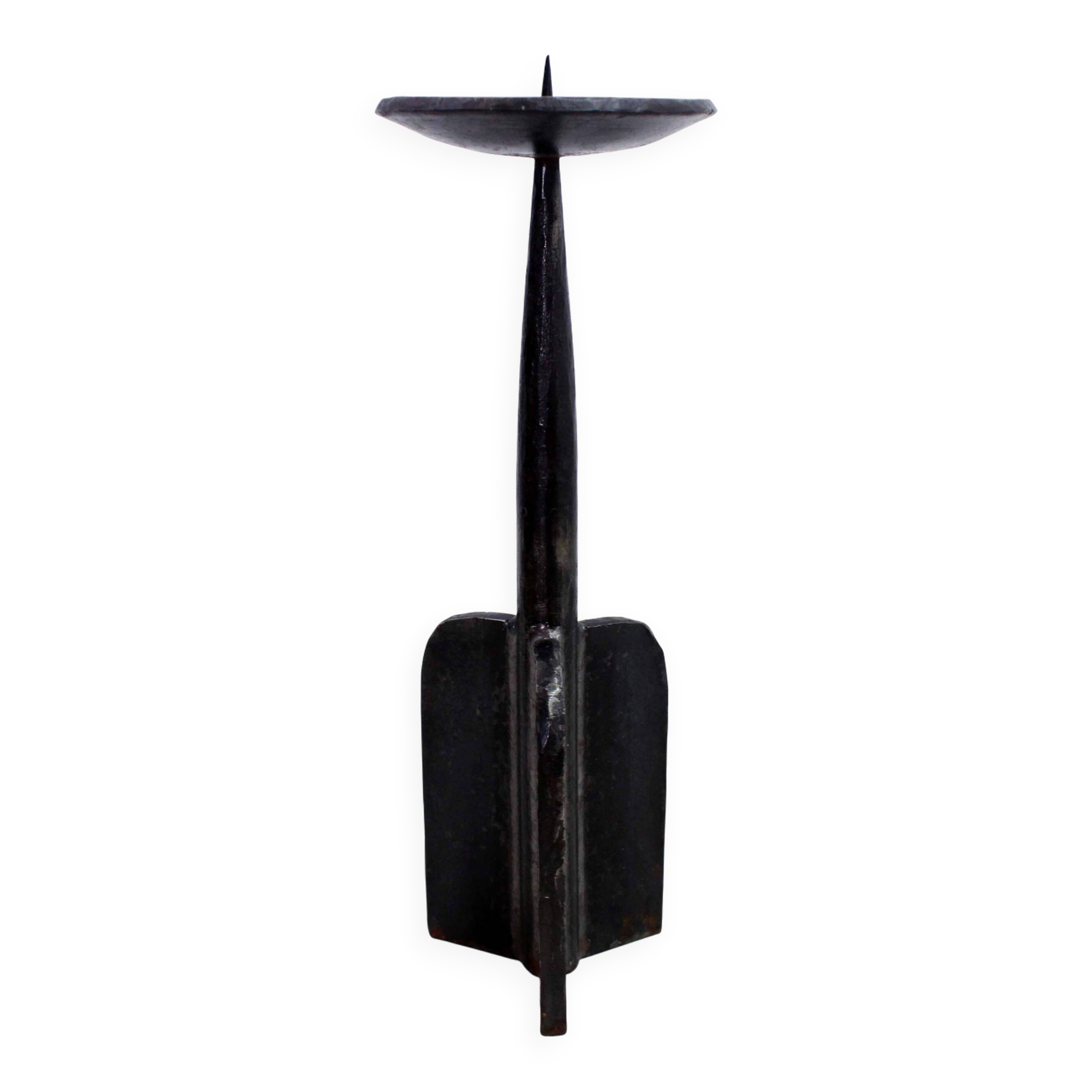 Brutalist metal candle holder