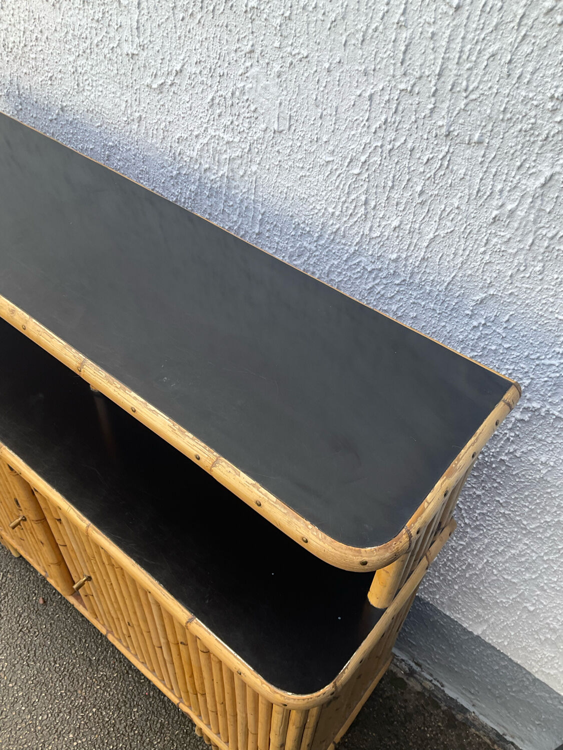 Vintage rattan bamboo bar from the 60s