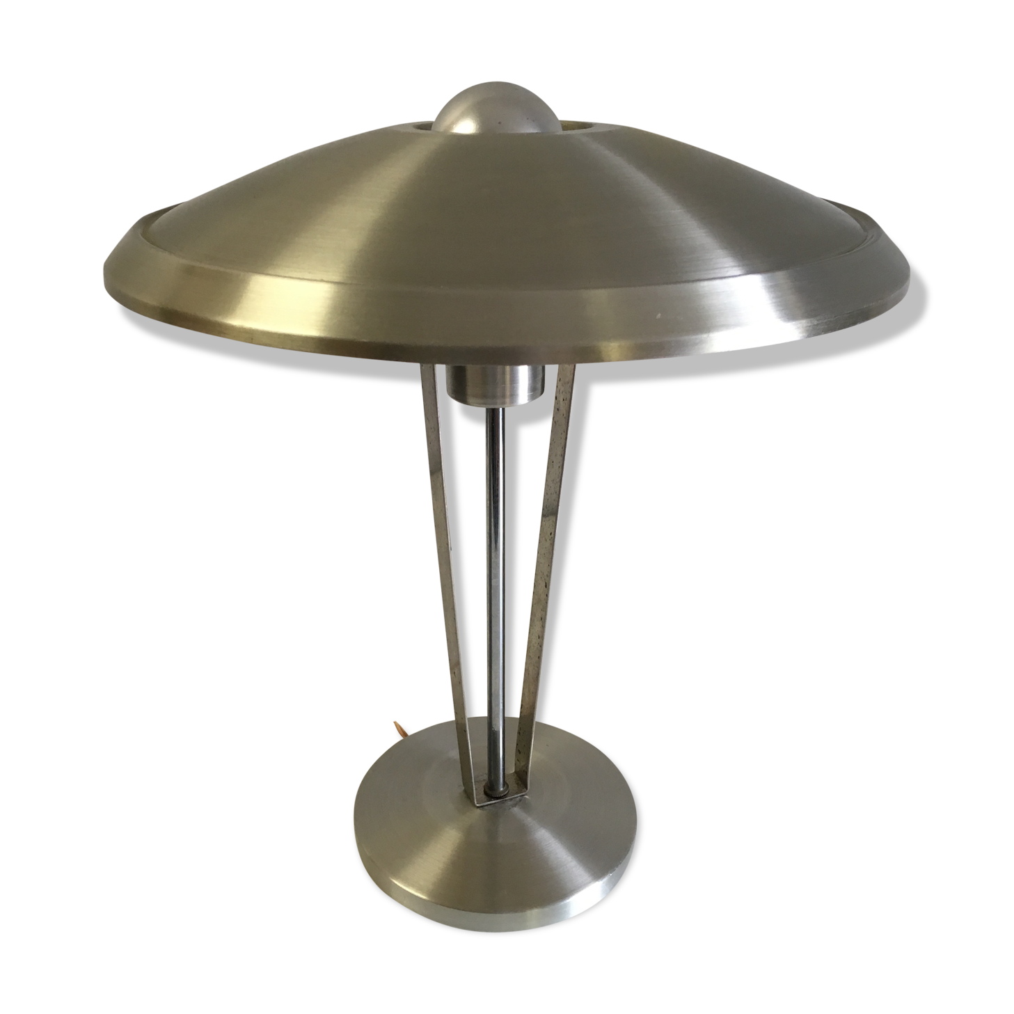 Aluminium "mushroom" desk lamp mid. 20th