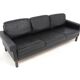 Scandinavian leather sofa 3 seater, Sweden, 1950