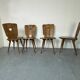 Chaises de salle à manger en chêne brutalisme vintage, années 1960, ensemble de 4.