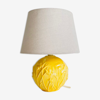 Vintage yellow ceramic ball lamp