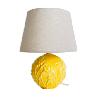 Vintage yellow ceramic ball lamp