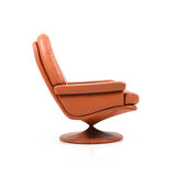 1970 s scandinavian leather swivel lounge armchair