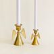 Duo of brass angel candle holders