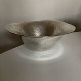 Centerpiece cup in hammered silver metal free form 1980