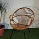Vintage basket chair in rattan and metal – 1950s/60s
