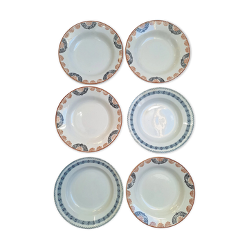 Orange and blue deep plates HBCM and St Amand