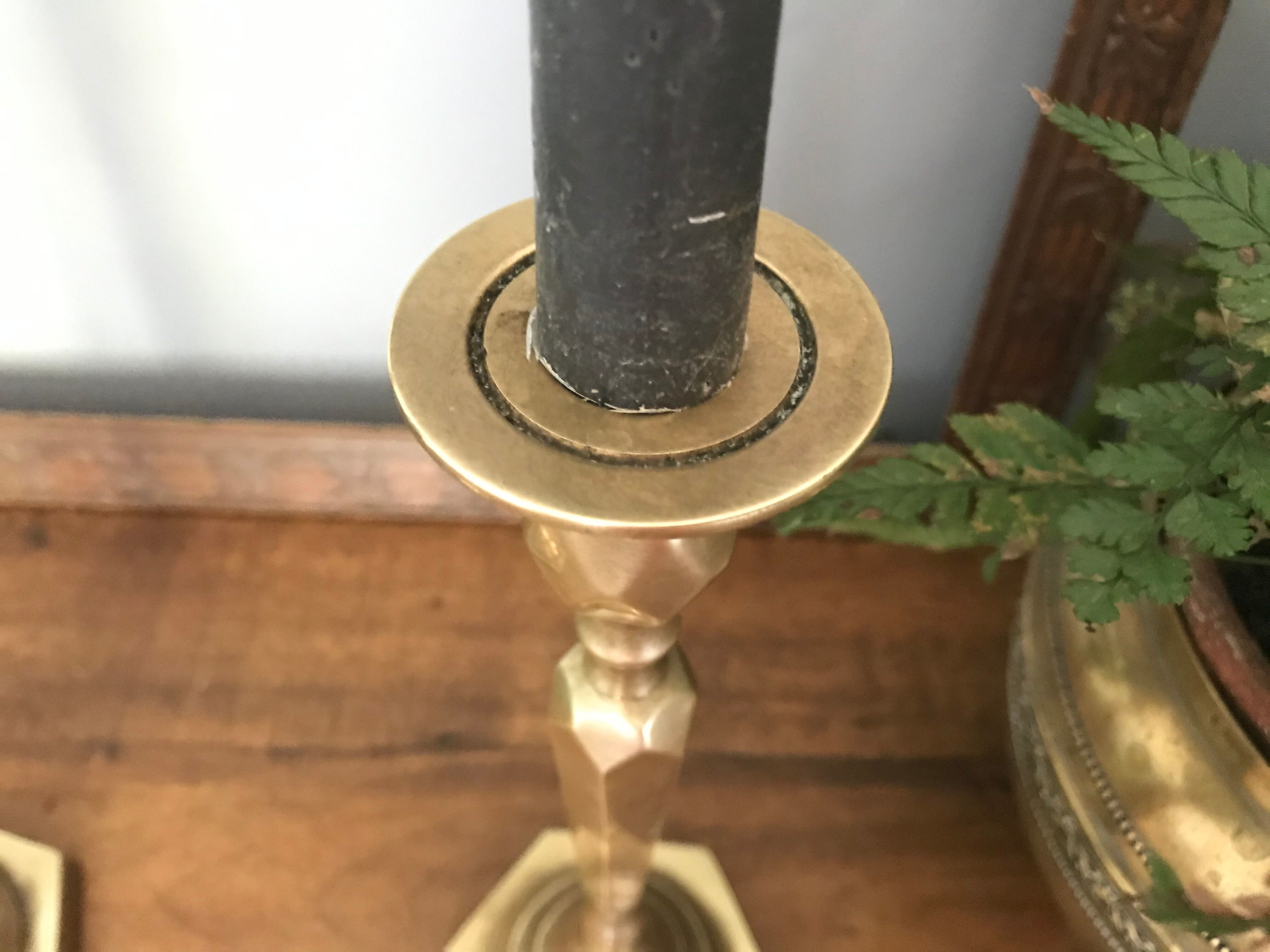 Pair of brass candlesticks