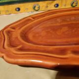 Large thick oval serving dish, Provence ceramic fleur-de-lis