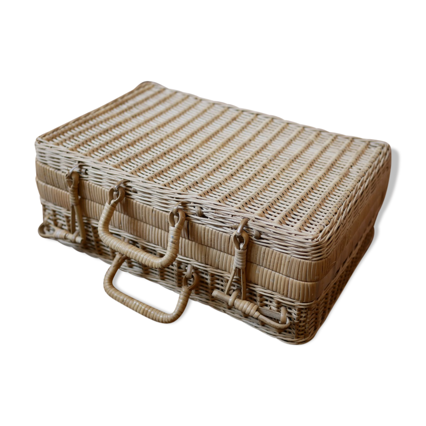 Suitcase vintage wicker