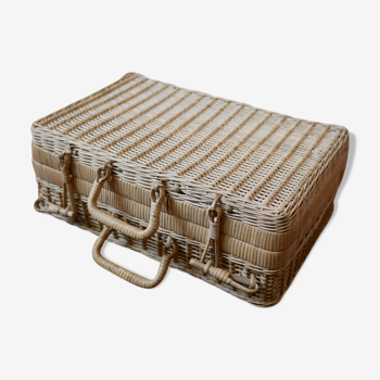 Suitcase vintage wicker