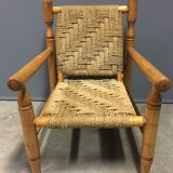 2 x Abaca French rope armchairs