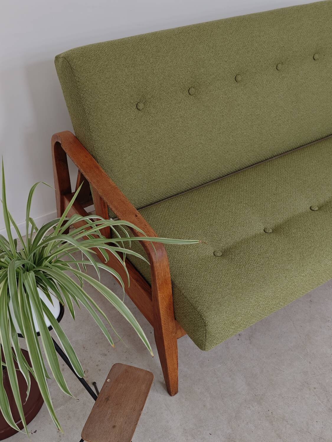 Green Banquette Daybed from Czechoslovakia 1960
