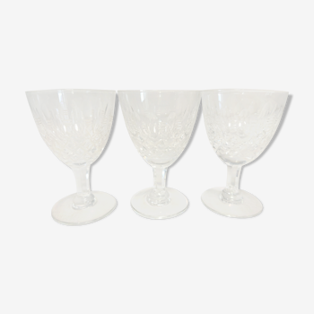 Trois verres à facettes cristallerie  de Lorraine