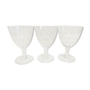Trois verres à facettes cristallerie