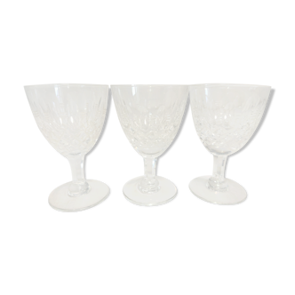 Trois verres à facettes cristallerie  de Lorraine