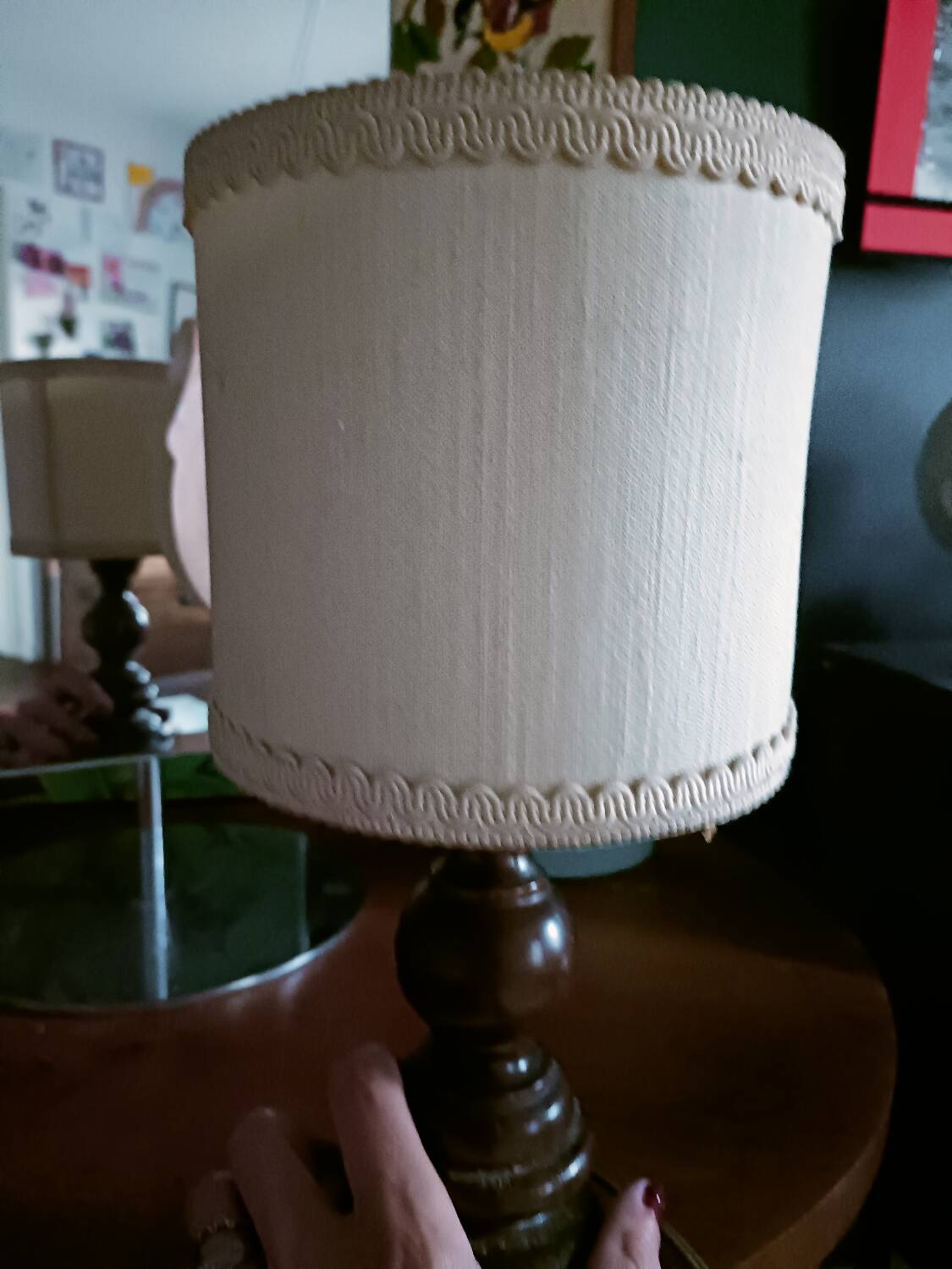 Minimalist turned wood lamp
