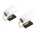 Pair of gold and black metal sconces, 50s