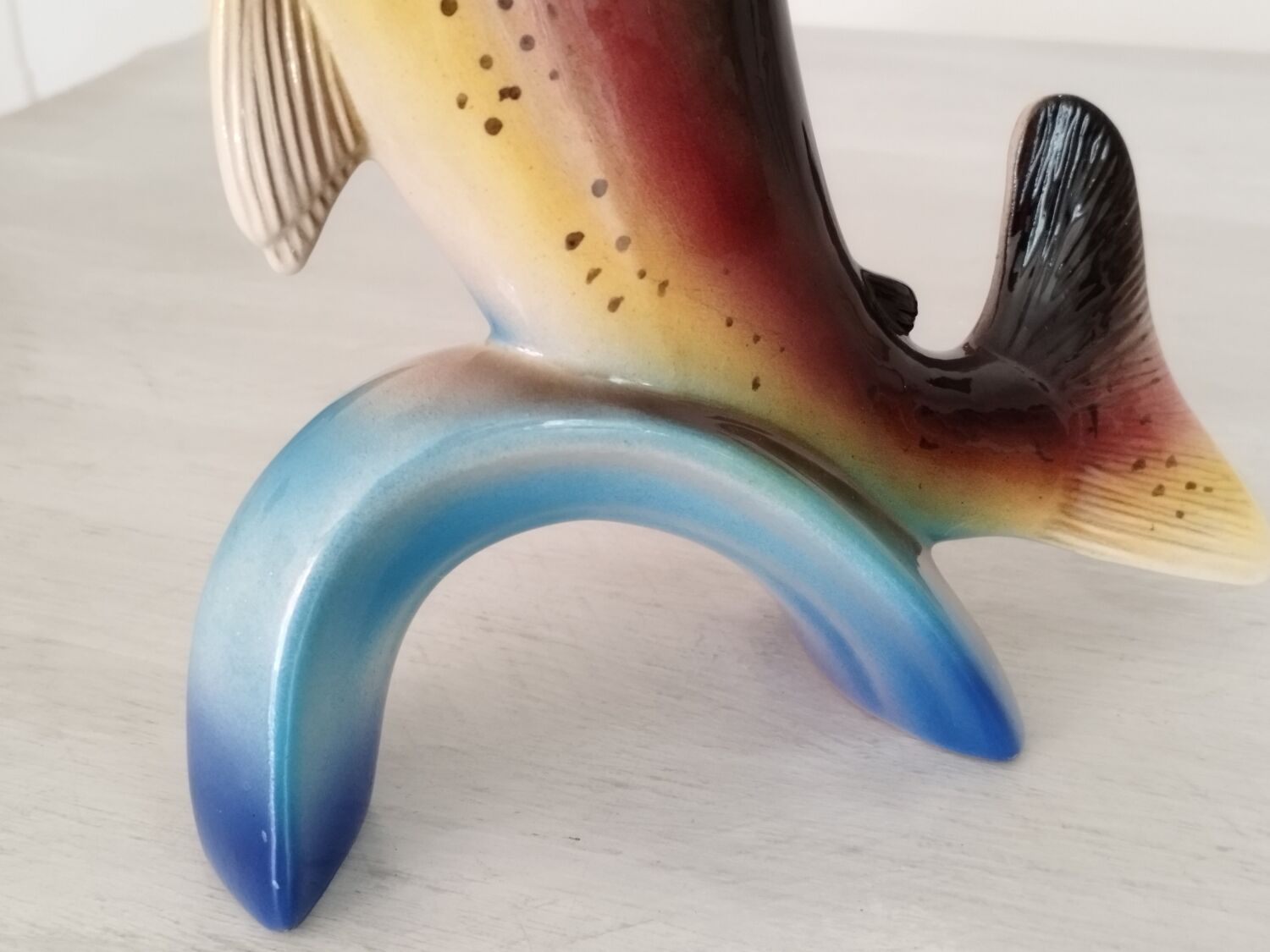 Vintage earthenware fish bottle