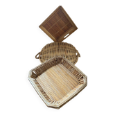 Lot de 3 plateaux osier et bambou.