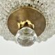 Vintage French brass and crystal flush mount antique