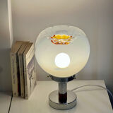 Pair of table lamps with large Murano globes from the 70s.