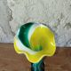 Murano vase – blown glass sommerso – yellow and green – 1960s–70s –